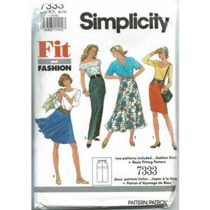 Simplicity 7333 Flared or Tailored Mini Maxi Skirt Sewing Pattern KK Sizes 8-14